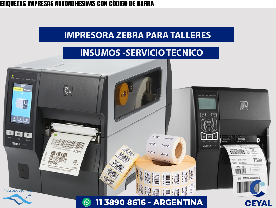 ETIQUETAS IMPRESAS AUTOADHESIVAS CON CÓDIGO DE BARRA
