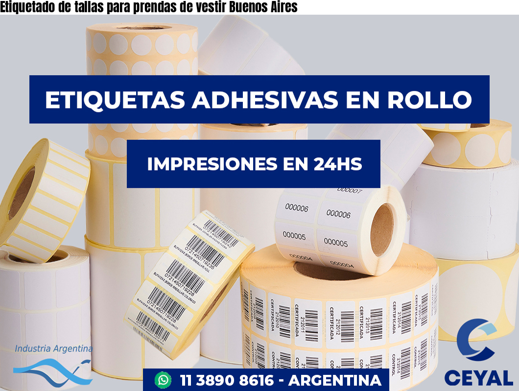 Etiquetado de tallas para prendas de vestir Buenos Aires