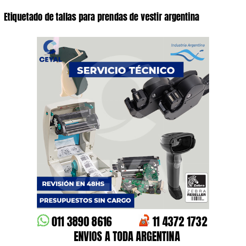 Etiquetado de tallas para prendas de vestir argentina