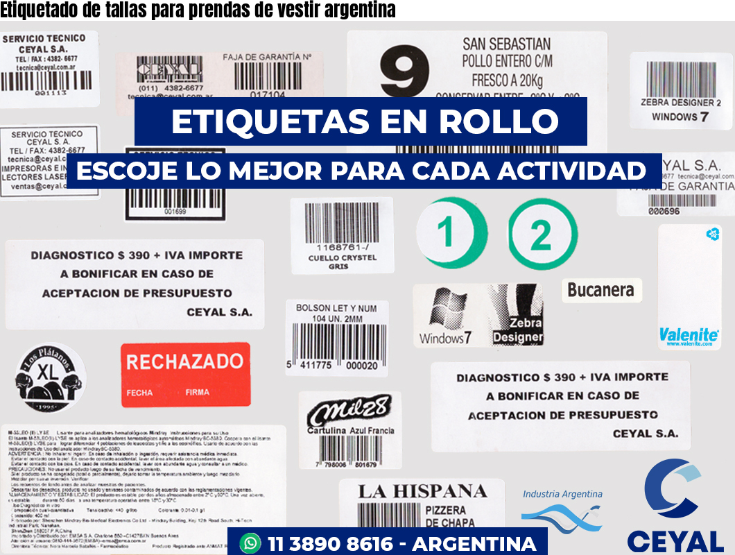 Etiquetado de tallas para prendas de vestir argentina