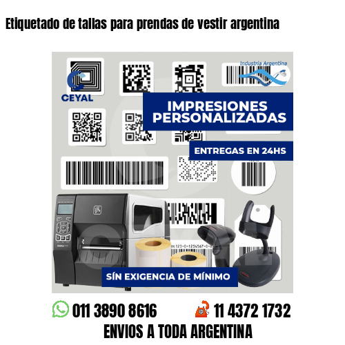 Etiquetado de tallas para prendas de vestir argentina