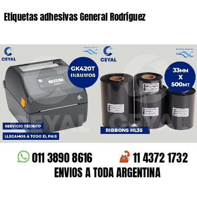 Etiquetas adhesivas General Rodríguez