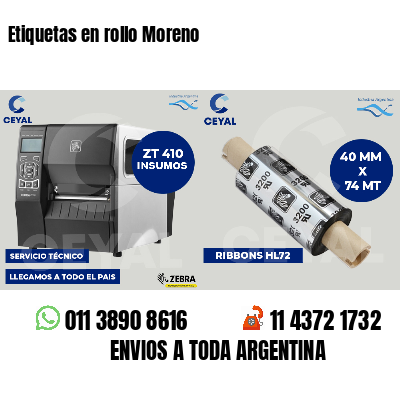 Etiquetas en rollo Moreno