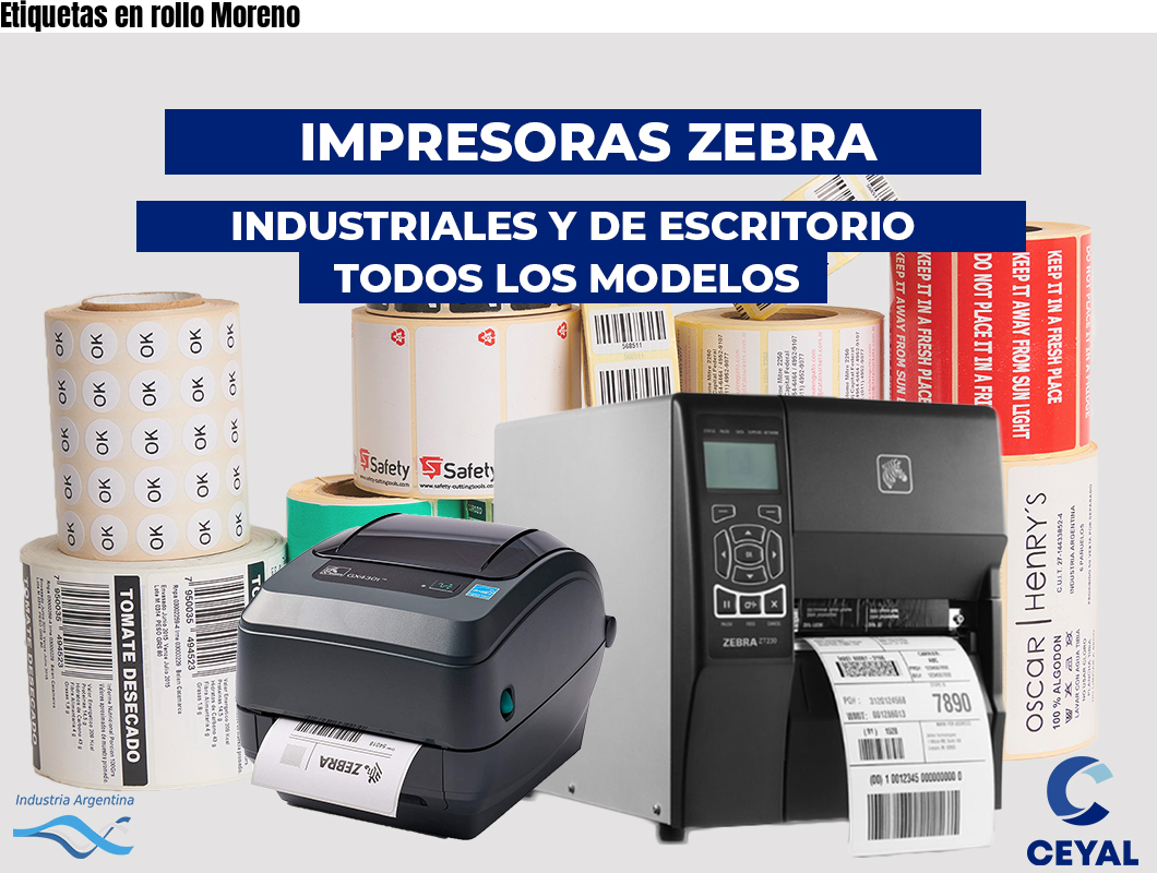 Etiquetas en rollo Moreno