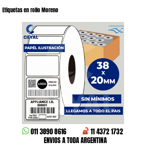 Etiquetas en rollo Moreno