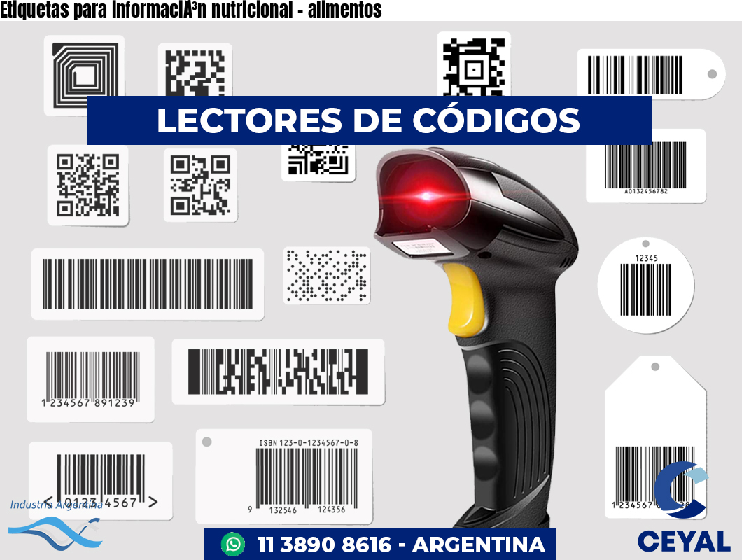 Etiquetas para información nutricional - alimentos