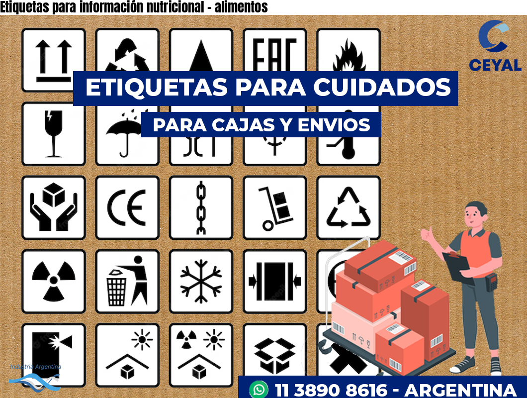 Etiquetas para información nutricional – alimentos