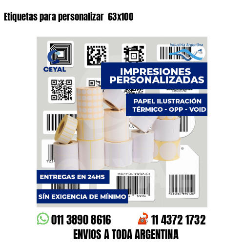 Etiquetas para personalizar  63x100