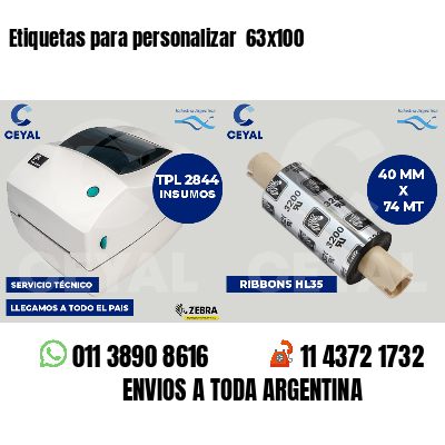 Etiquetas para personalizar  63x100