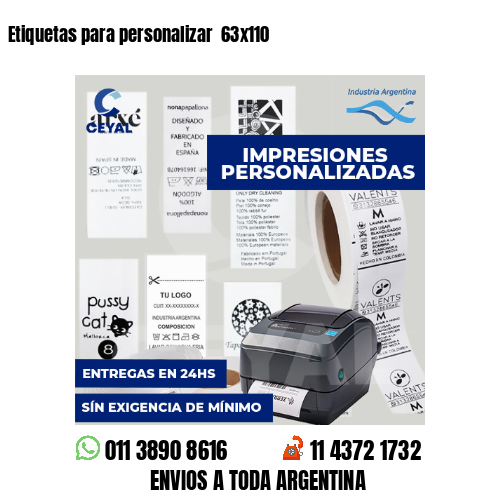 Etiquetas para personalizar  63x110