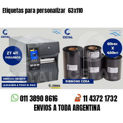 Etiquetas para personalizar  63x110