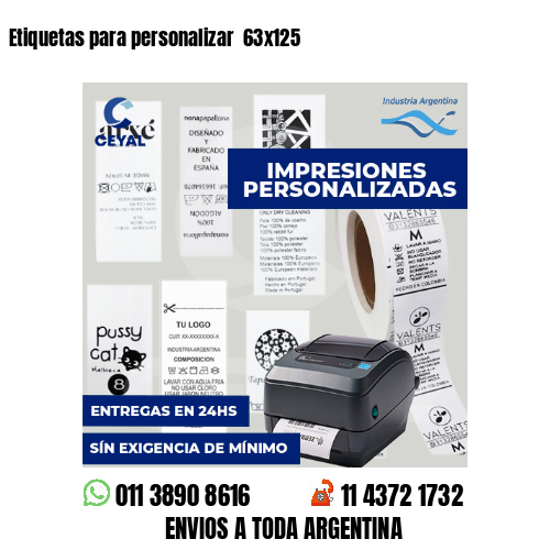 Etiquetas para personalizar  63x125