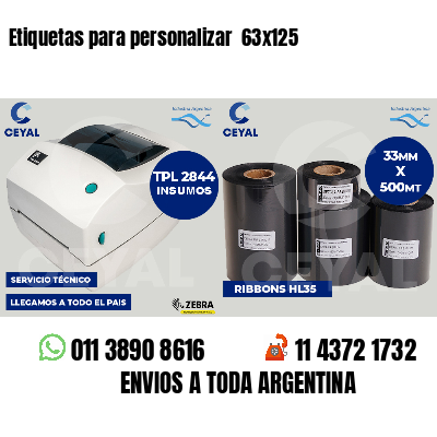 Etiquetas para personalizar  63x125