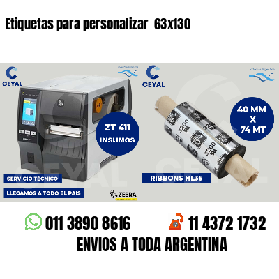 Etiquetas para personalizar  63x130