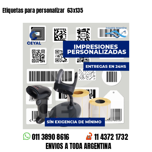 Etiquetas para personalizar  63x135