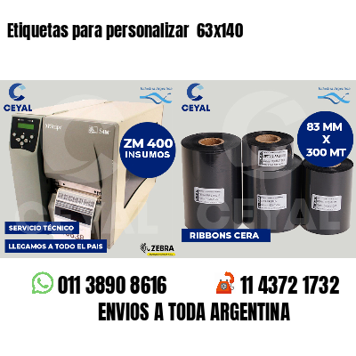 Etiquetas para personalizar  63x140