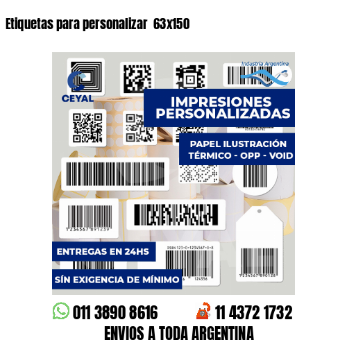 Etiquetas para personalizar  63x150