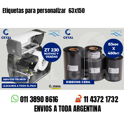 Etiquetas para personalizar  63x150