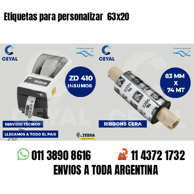 Etiquetas para personalizar  63x20