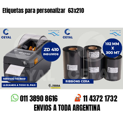 Etiquetas para personalizar  63x210