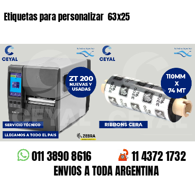 Etiquetas para personalizar  63x25