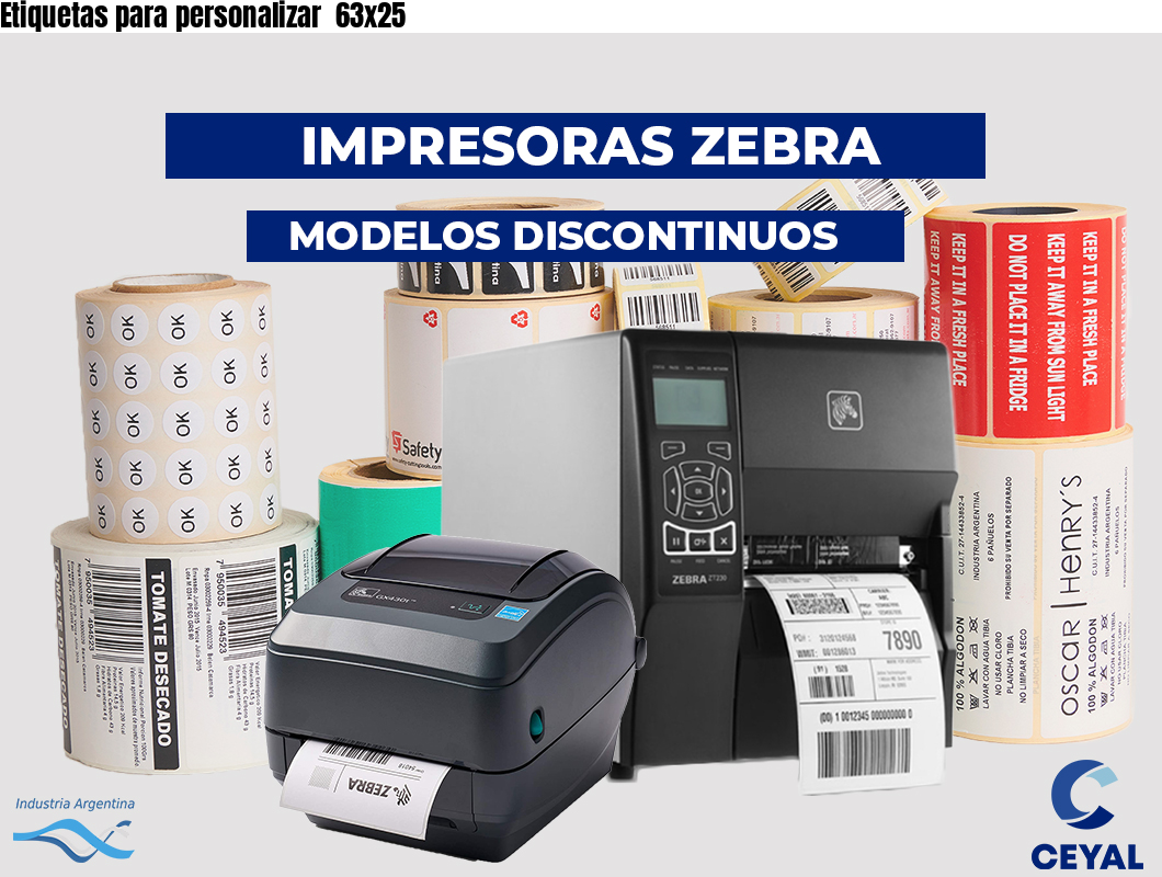 Etiquetas para personalizar  63x25