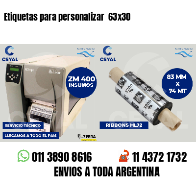Etiquetas para personalizar 63x30
