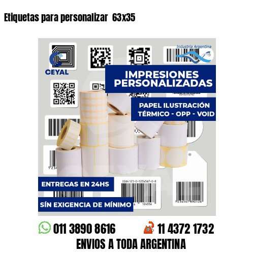 Etiquetas para personalizar  63x35