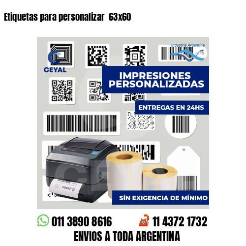 Etiquetas para personalizar  63x60