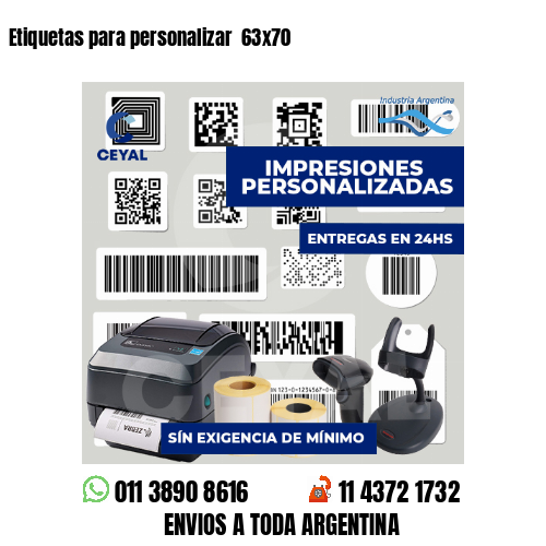 Etiquetas para personalizar  63x70