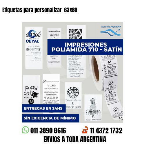 Etiquetas para personalizar  63x80