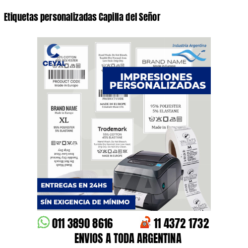 Etiquetas personalizadas Capilla del Señor