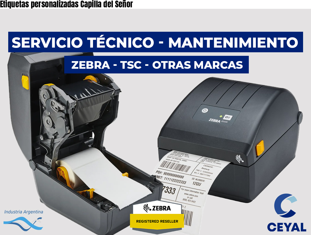 Etiquetas personalizadas Capilla del Señor