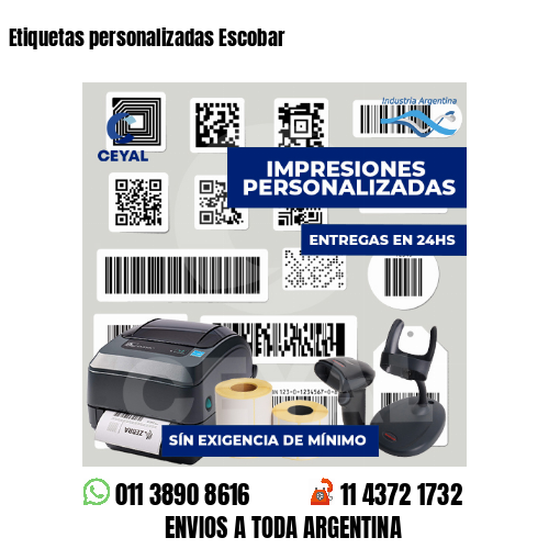Etiquetas personalizadas Escobar