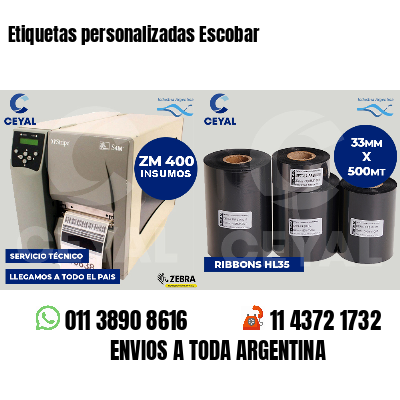 Etiquetas personalizadas Escobar