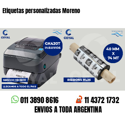 Etiquetas personalizadas Moreno