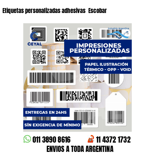Etiquetas personalizadas adhesivas  Escobar