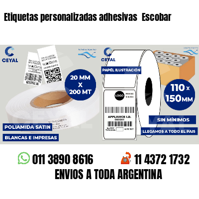 Etiquetas personalizadas adhesivas  Escobar