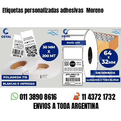 Etiquetas personalizadas adhesivas  Moreno