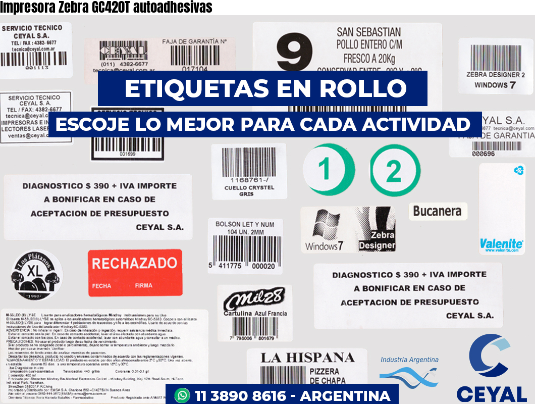 Impresora Zebra GC420T autoadhesivas