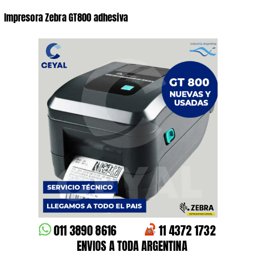 Impresora Zebra GT800 adhesiva