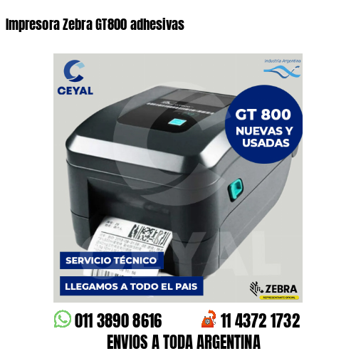 Impresora Zebra GT800 adhesivas