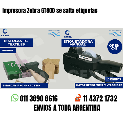 Impresora Zebra GT800 se salta etiquetas