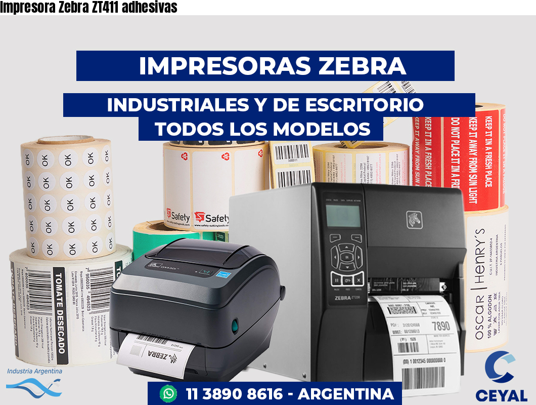 Impresora Zebra ZT411 adhesivas