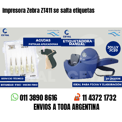 Impresora Zebra ZT411 se salta etiquetas