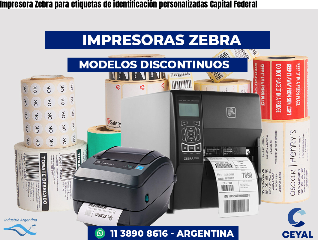 Impresora Zebra para etiquetas de identificación personalizadas Capital Federal
