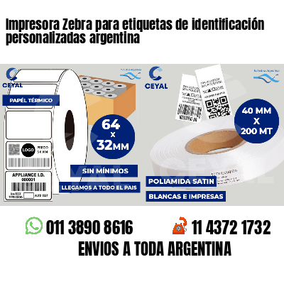 Impresora Zebra para etiquetas de identificación personalizadas argentina
