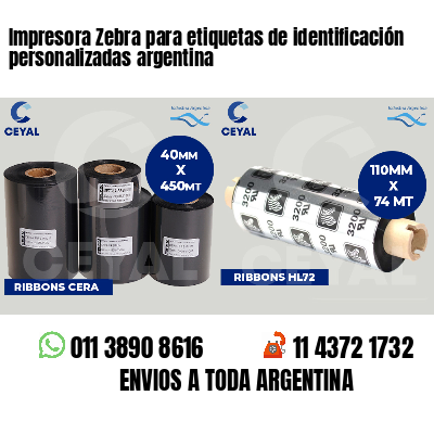 Impresora Zebra para etiquetas de identificación personalizadas argentina
