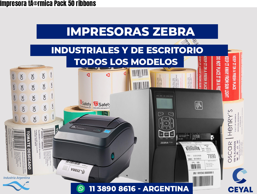 Impresora térmica Pack 50 ribbons
