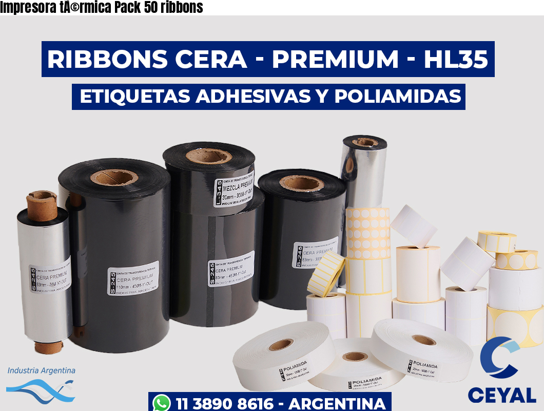 Impresora tÃ©rmica Pack 50 ribbons